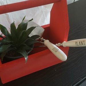 Rustic farmhouse red wood toolbox versatile piece